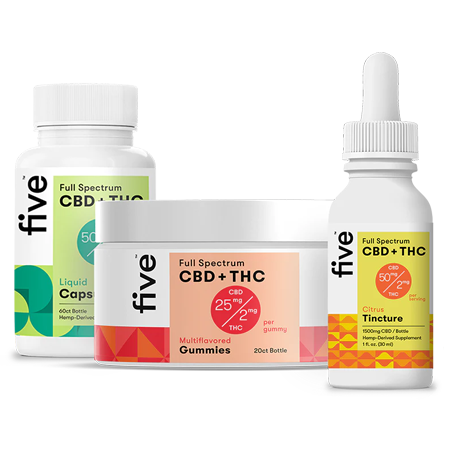 Five CBD Capsule, gummies & oils | shop best CBD brands and best CBD products