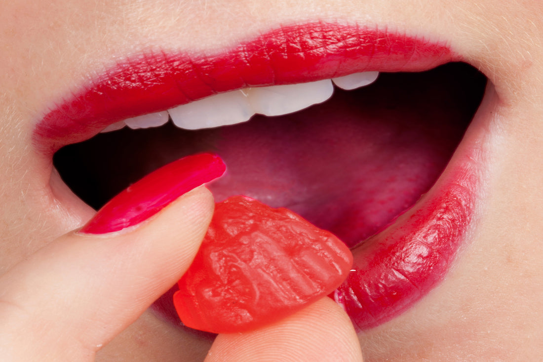 The best tasting CBD Gummies woman eating CBD gummy